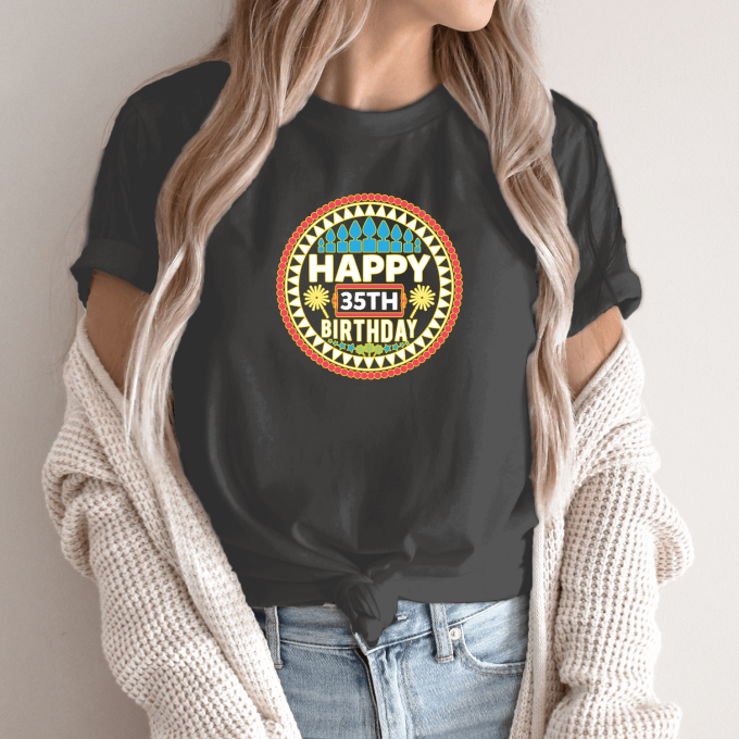 Unisex marškinėliai su spauda „Happy 35th“ - Image 10