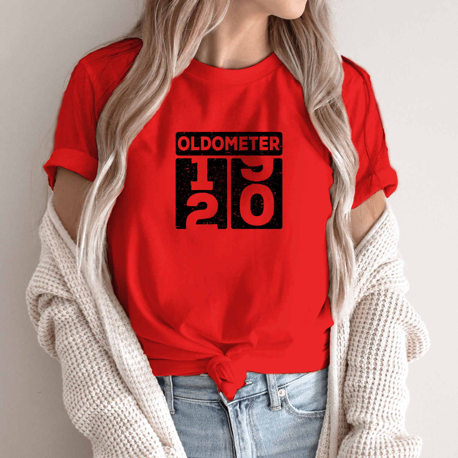 Unisex marškinėliai su spauda „Oldometer 20“ - Image 9