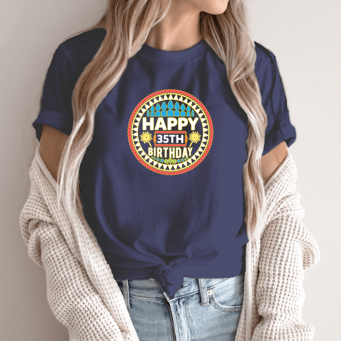 Unisex marškinėliai su spauda „Happy 35th“ - Image 8