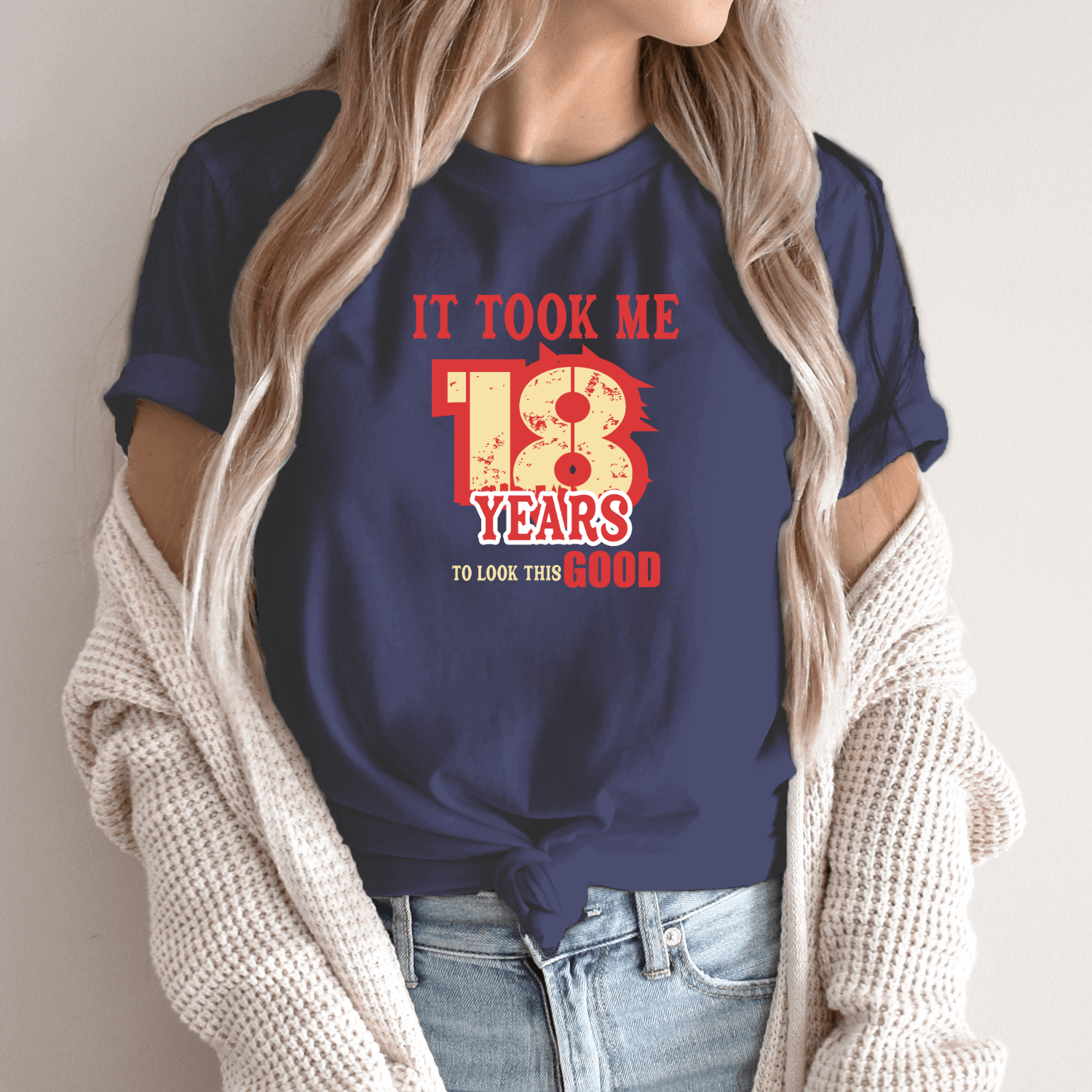 Unisex marškinėliai su spauda „I'm 18“ - Image 8