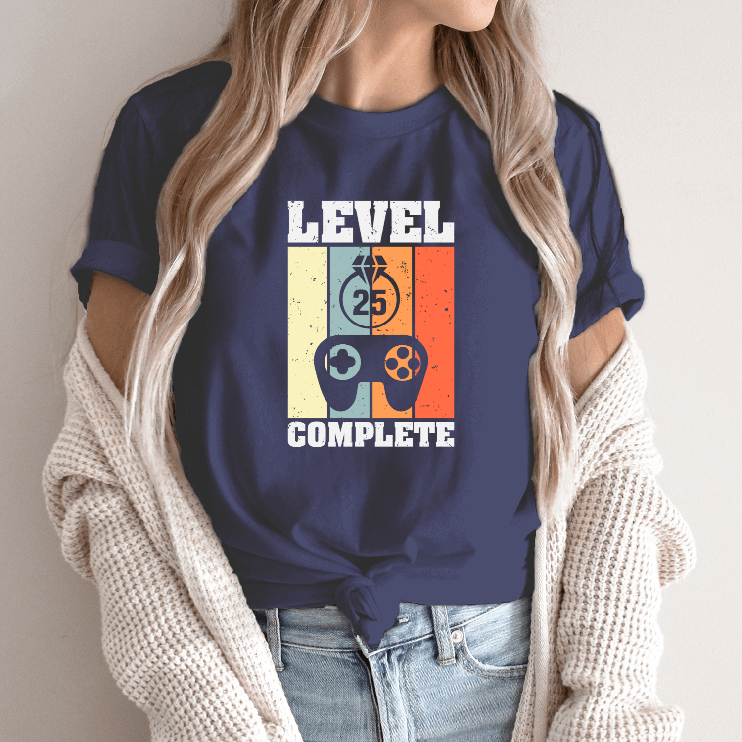 Unisex marškinėliai su spauda „Level 25 Complete“ - Image 8