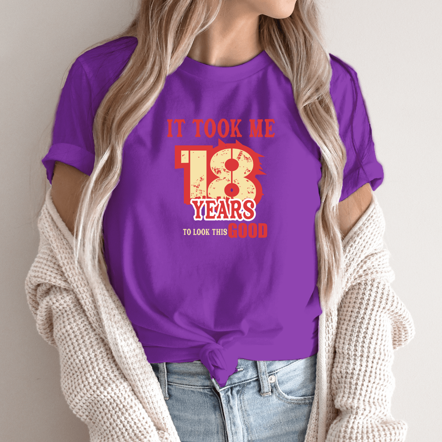 Unisex marškinėliai su spauda „I'm 18“ - Image 9