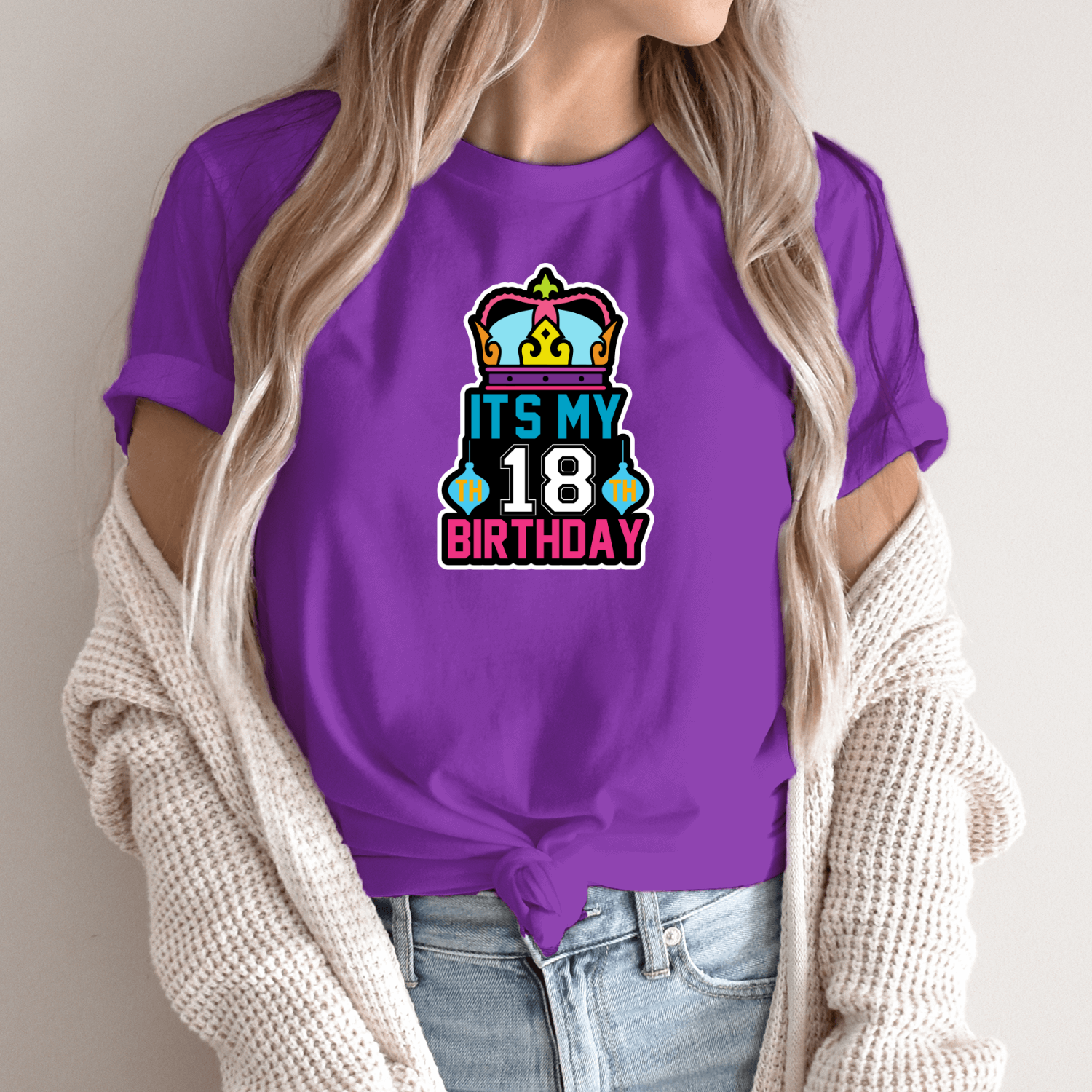 Unisex marškinėliai su spauda „It's my 18 birthday“ - Image 11