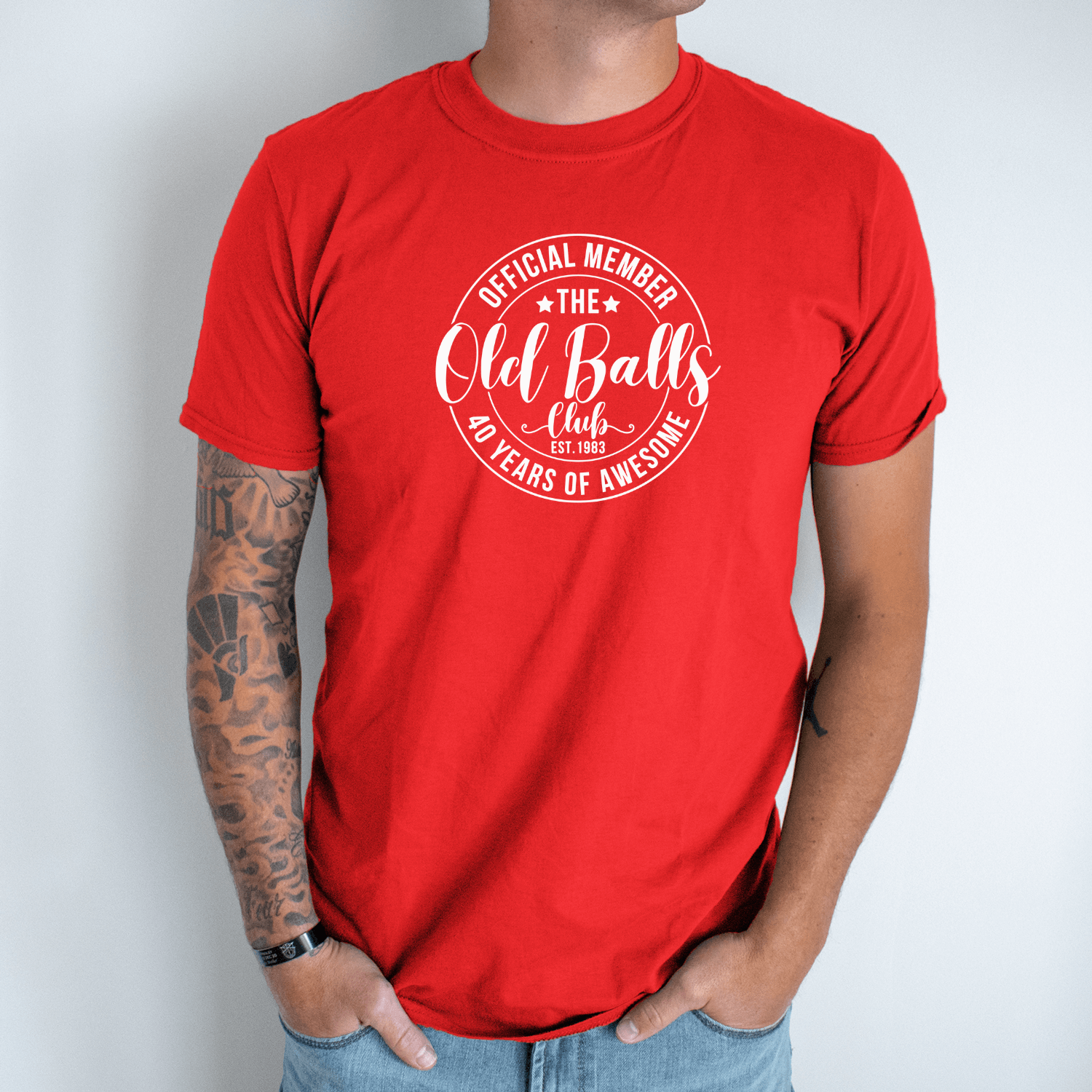 Unisex marškinėliai su spauda „Old Balls Club - 40“ - Image 5
