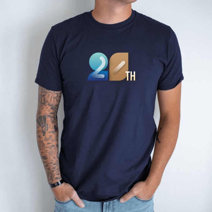 Unisex marškinėliai su spauda „20th“
