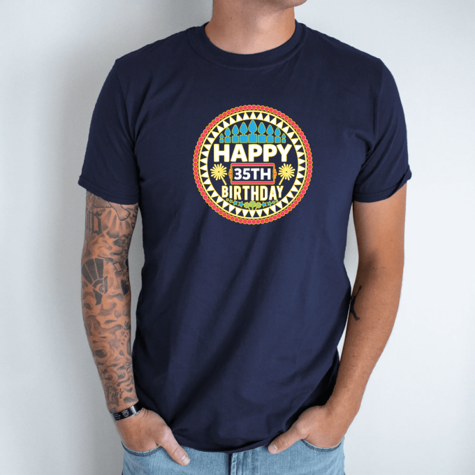 Unisex marškinėliai su spauda „Happy 35th“