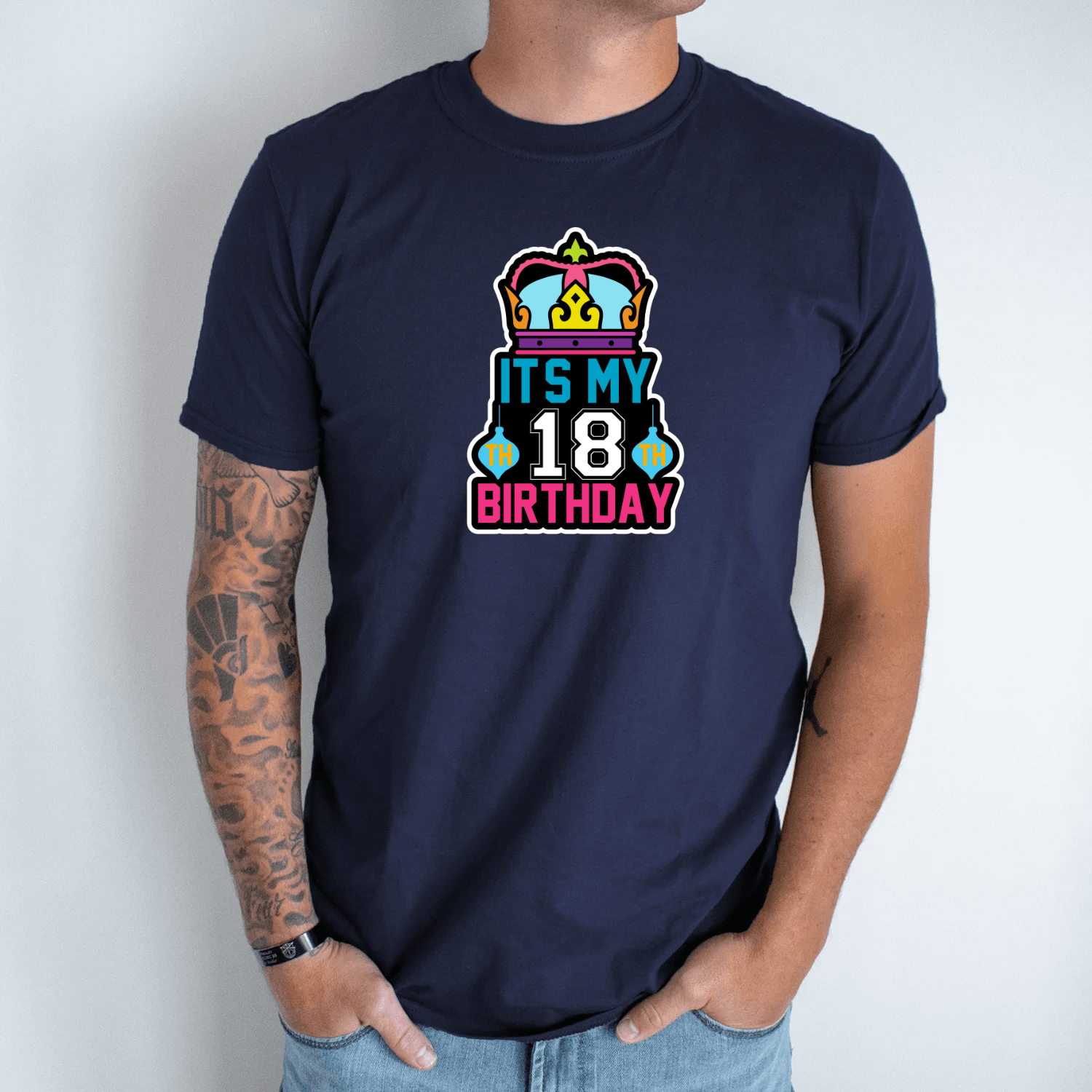 Unisex marškinėliai su spauda „It's my 18 birthday“