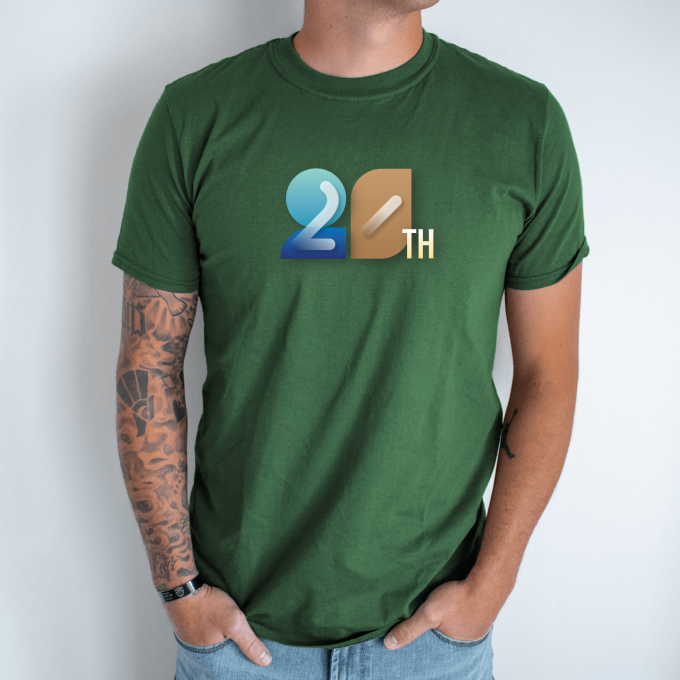 Unisex marškinėliai su spauda „20th“ - Image 4