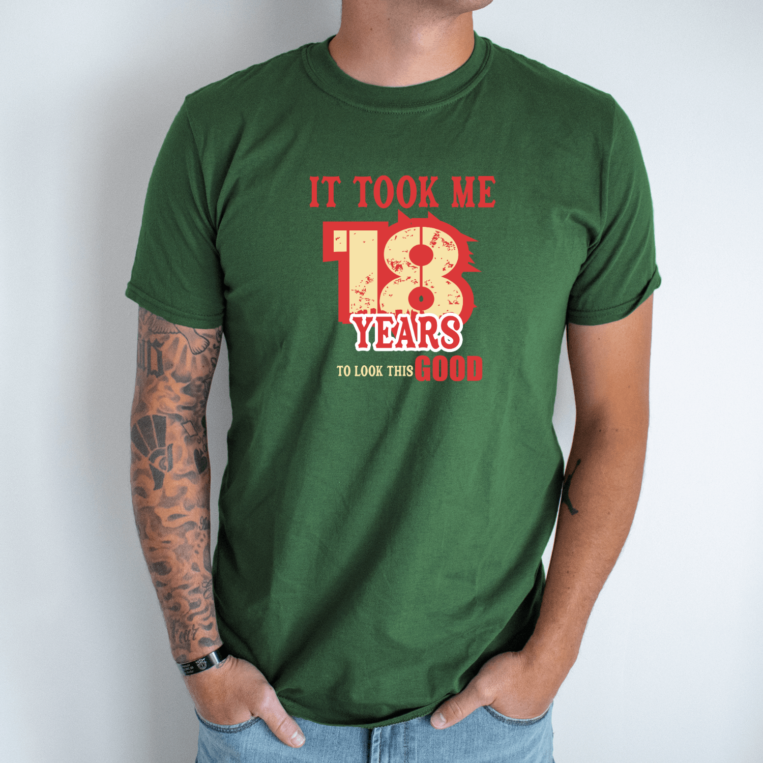 Unisex marškinėliai su spauda „I'm 18“ - Image 5