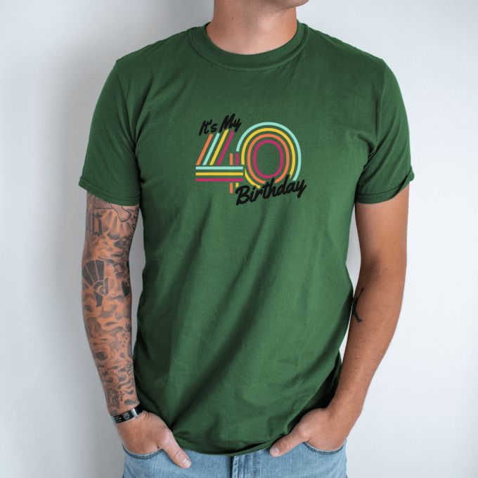 Unisex marškinėliai su spauda „It's My 40 Birthday“ - Image 5