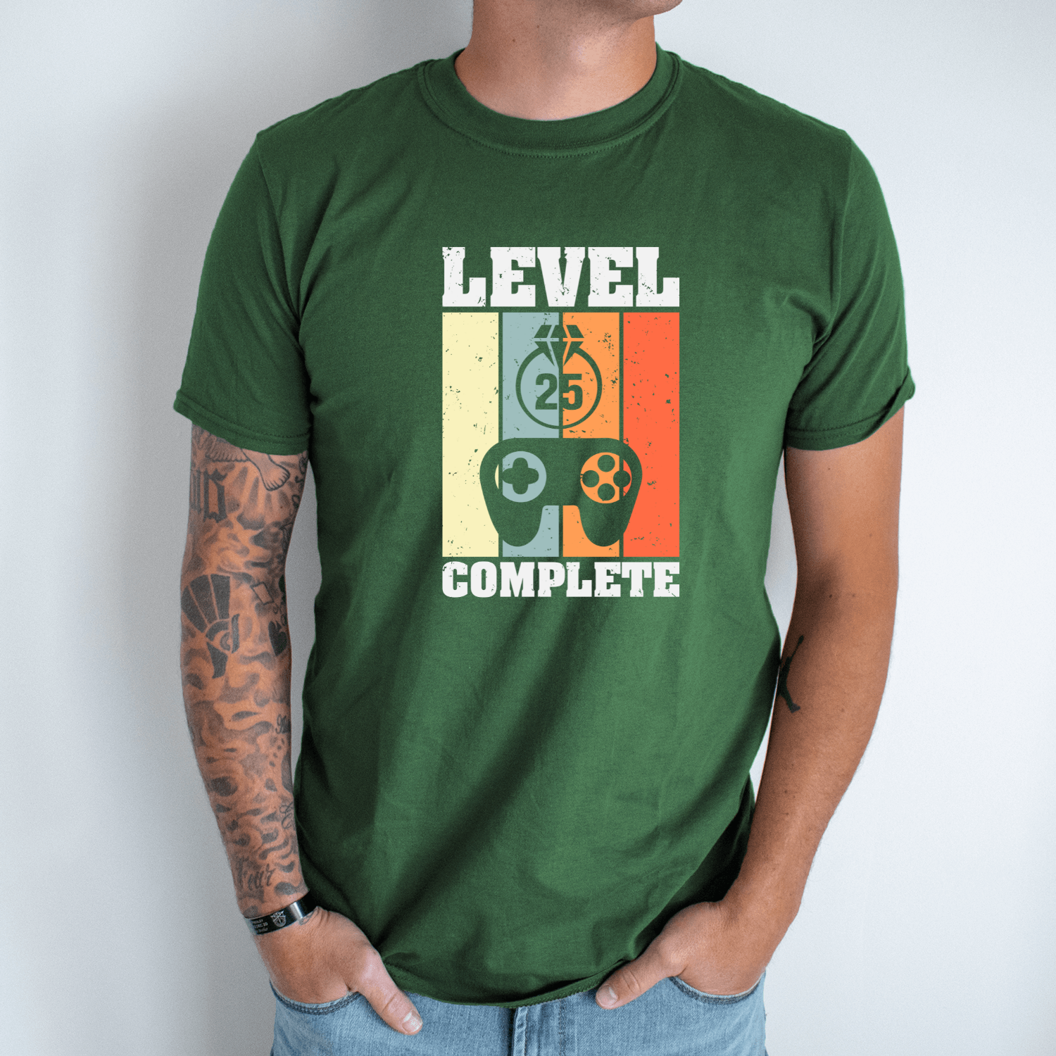 Unisex marškinėliai su spauda „Level 25 Complete“ - Image 5