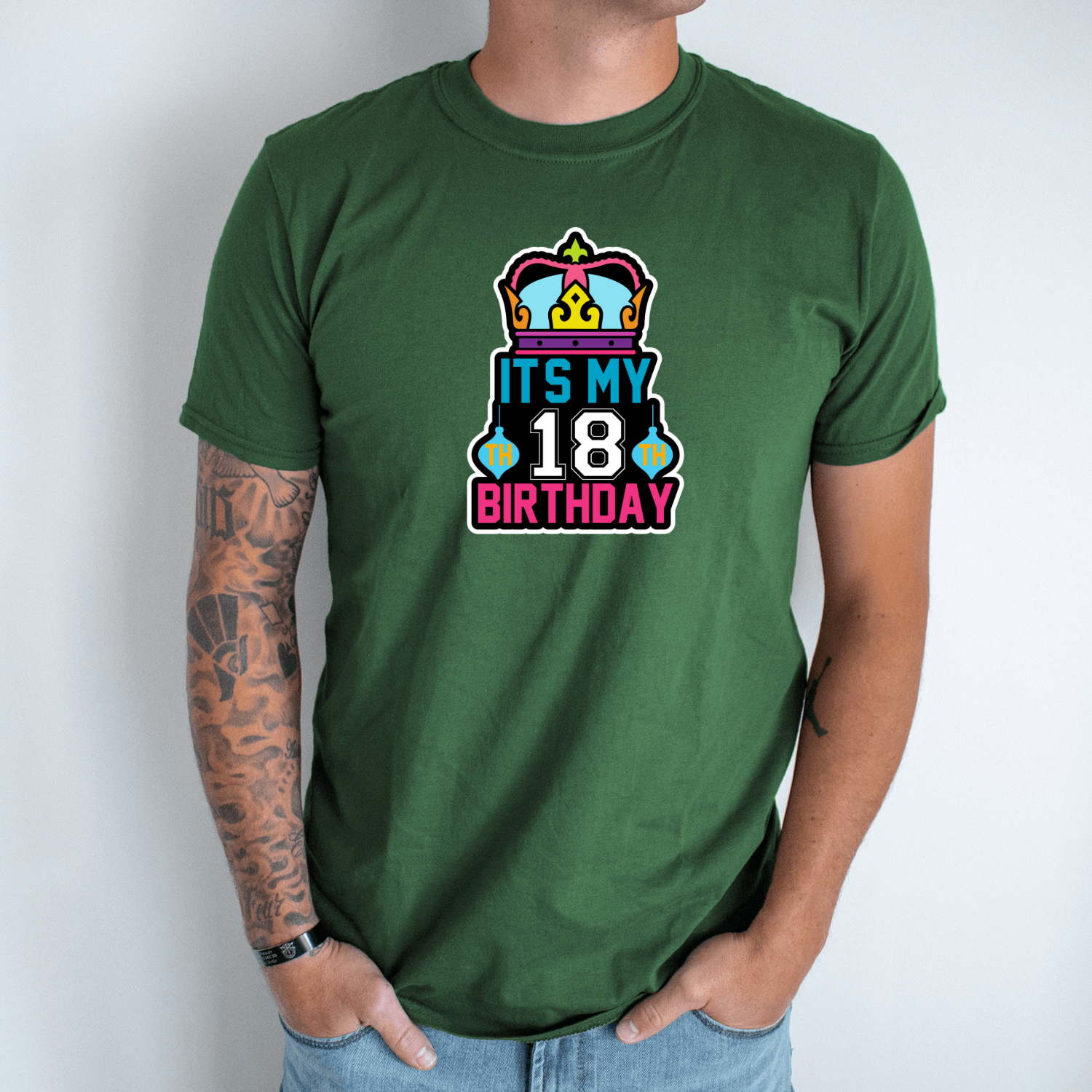 Unisex marškinėliai su spauda „It's my 18 birthday“ - Image 6