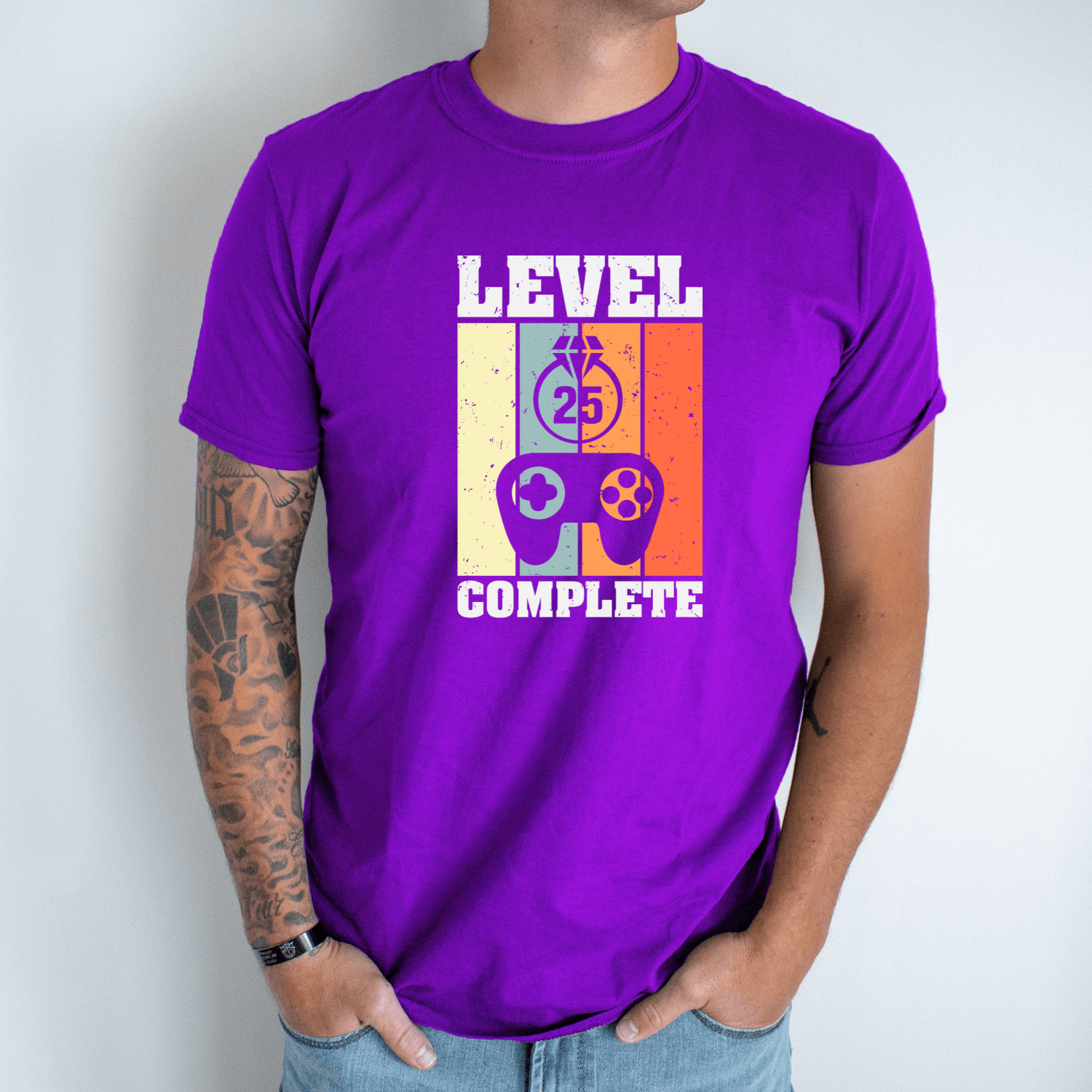 Unisex marškinėliai su spauda „Level 25 Complete“ - Image 2