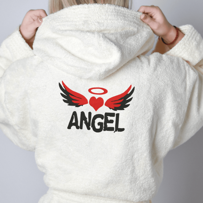 Siuvinėtas unisex chalatas „Angel“