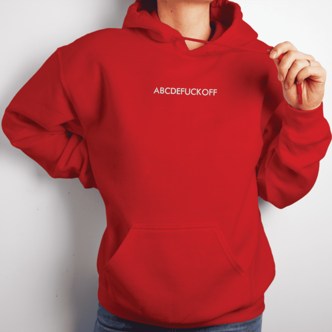 Siuvinėtas unisex džemperis „ABCDEFUCKOFF“ - Image 4