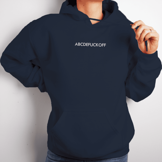 Siuvinėtas unisex džemperis „ABCDEFUCKOFF“ - Image 3