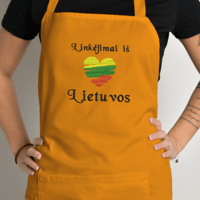 Siuvinėta prijuostė „Linkėjimai iš Lietuvos“ - Image 6