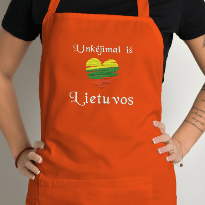 Siuvinėta prijuostė „Linkėjimai iš Lietuvos“ - Image 5