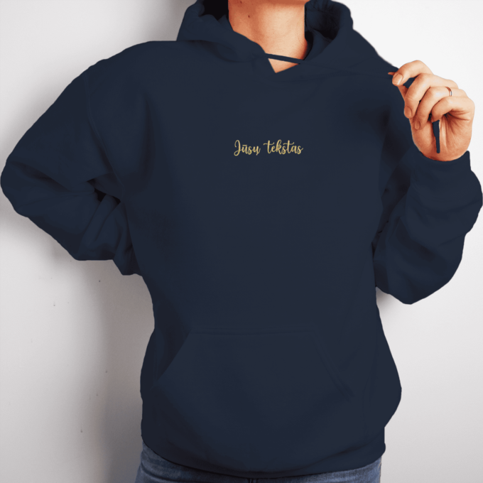 Siuvinėtas unisex džemperis su kapišonu „Jūsų tekstas“ - Image 9