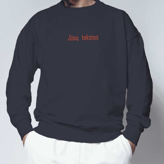 Siuvinėtas unisex džemperis be kapišono „Jūsų tekstas“ - Image 4