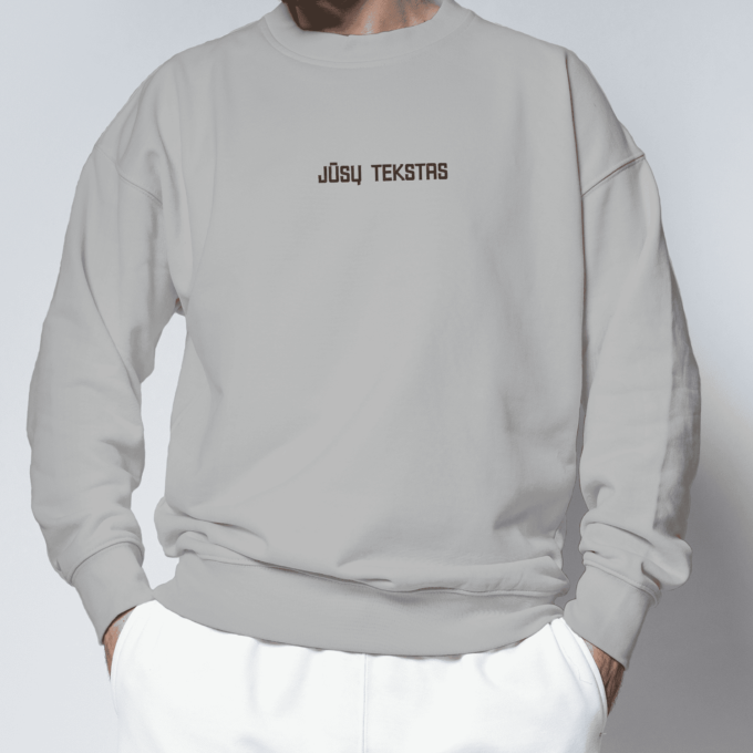 Siuvinėtas unisex džemperis be kapišono „Jūsų tekstas“ - Image 2