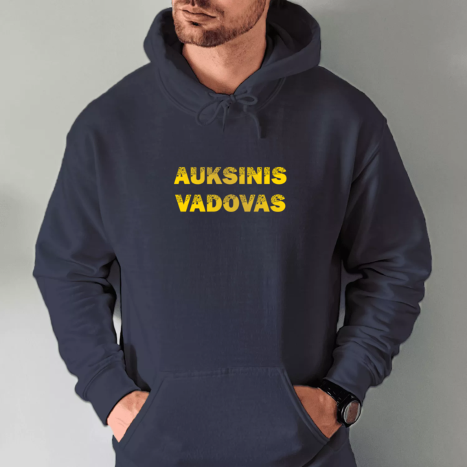 tamsiai-melyna-unisex-dzemperis-su-spauda-auksinis-vadovas