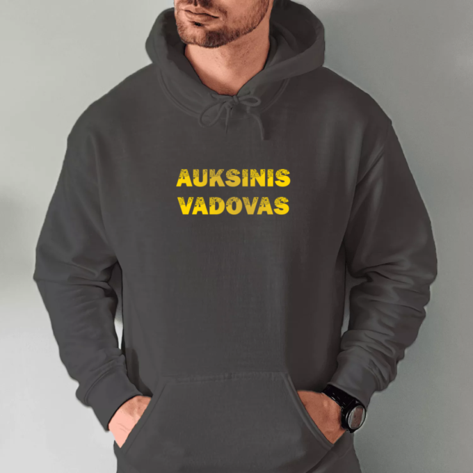 tamsiai-pilka-unisex-dzemperis-su-spauda-auksinis-vadovas