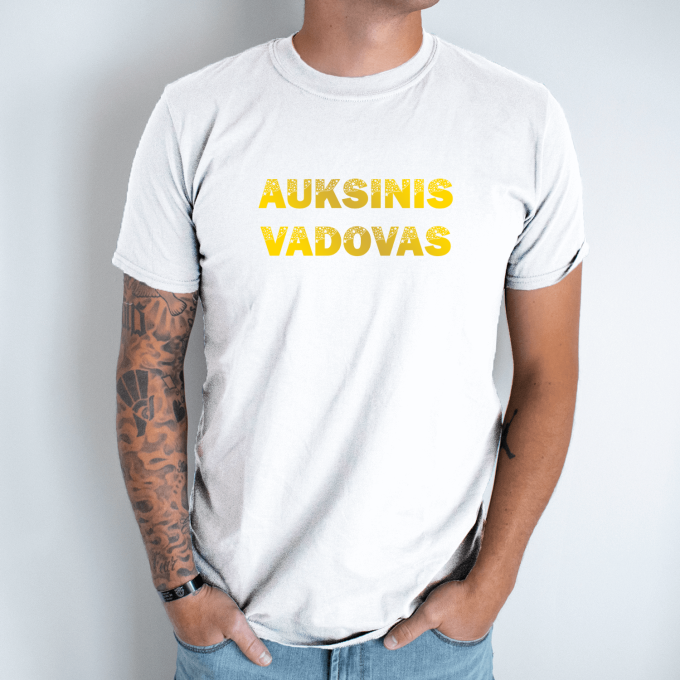 Unisex marškinėliai su spauda „Auksinis Vadovas“ - Image 2