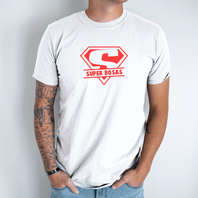 Unisex marškinėliai su spauda „Super Boss“ - Image 2