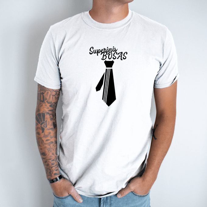 Unisex marškinėliai su spauda „Superinis Bosas“ - Image 2