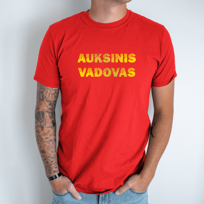 Unisex marškinėliai su spauda „Auksinis Vadovas“ - Image 5