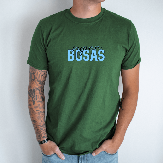 Unisex marškinėliai su spauda „Super Bosas“ - Image 5