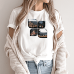 Unisex marškinėliai su Jūsų nuotraukomis „Koliažas“ su juodu rėmeliu