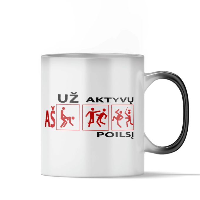 Magiškas puodelis „Aš už aktyvų poilsį“ - Image 2