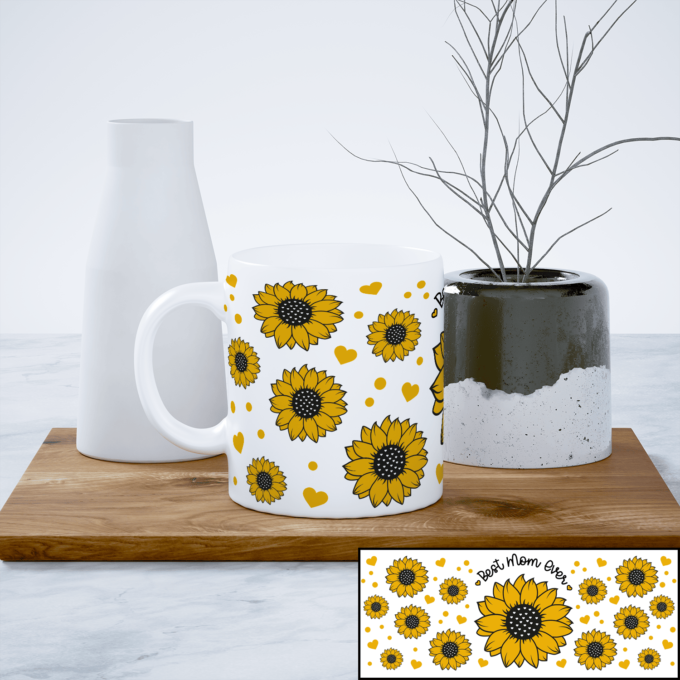 Puodelis „Best Mom Sunflower“
