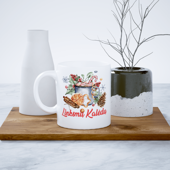 Puodelis „Linksmų Kalėdų“