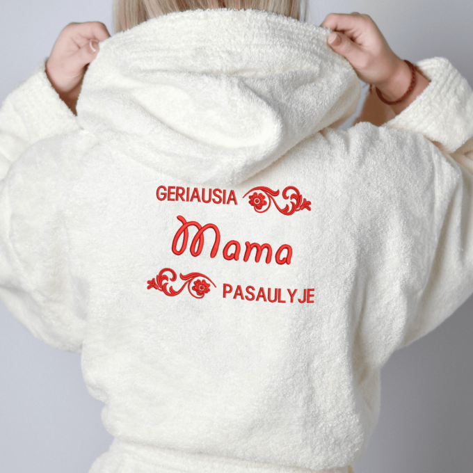 Siuvinėtas unisex chalatas „Geriausia Mama pasaulyje“