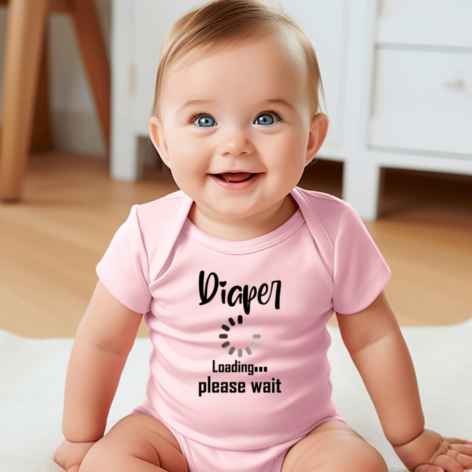 Vaikiškas bodžiukas su spauda "Diaper Loading" - Image 3