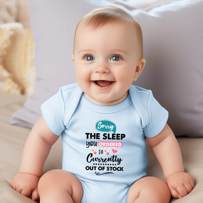 Vaikiškas bodžiukas su spauda "Sleep out of stock" - Image 2