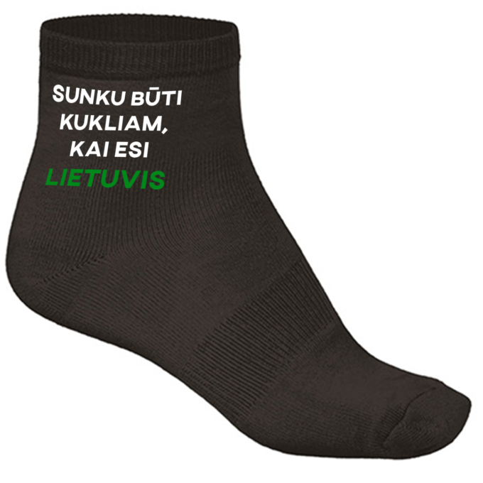 Kojinės su spauda „Sunku būti kukliam, kai esi Lietuvis“ - Image 2