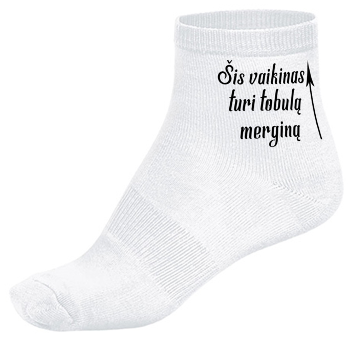 Kojinės su spauda „Šis vaikinas turi tobulą merginą“ - Image 3