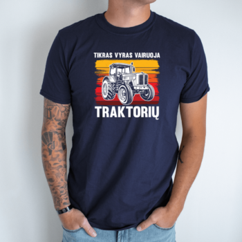Unisex marškinėliai su spauda „Traktorius“