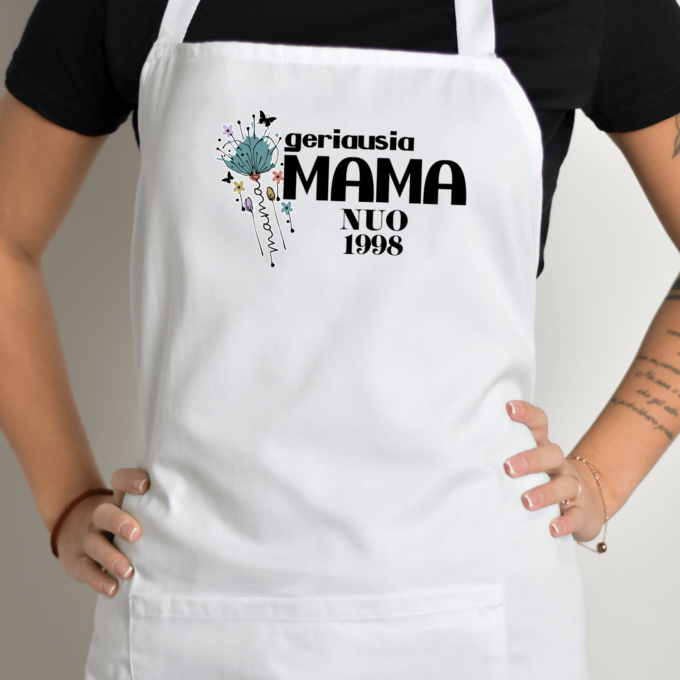 Prijuostė su spauda „Geriausia Mama nuo...“