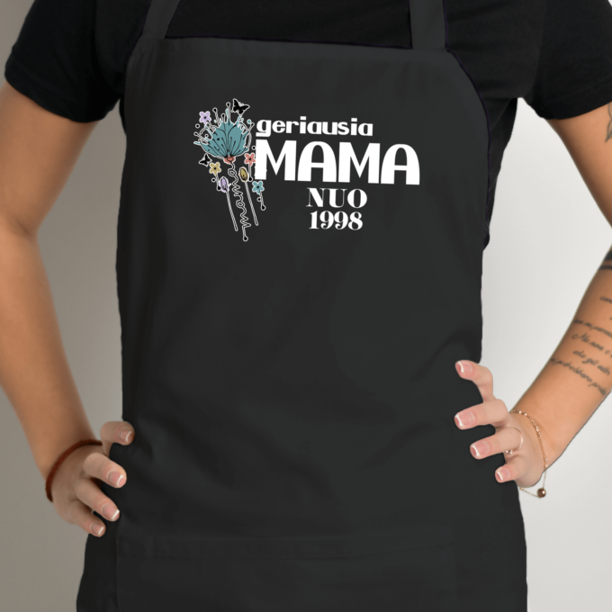Prijuostė su spauda „Geriausia Mama nuo...“ - Image 3