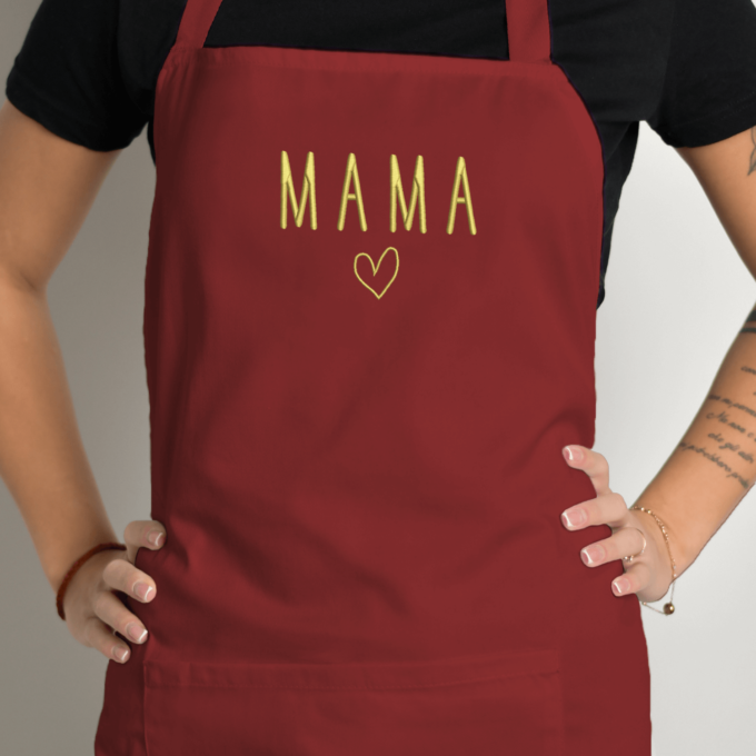 Siuvinėta prijuostė „Mama“ - Image 4