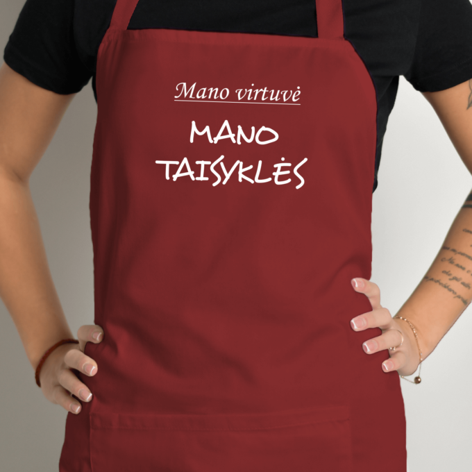 Prijuostė su spauda „Mano virtuvė - Mano taisyklės“ - Image 4