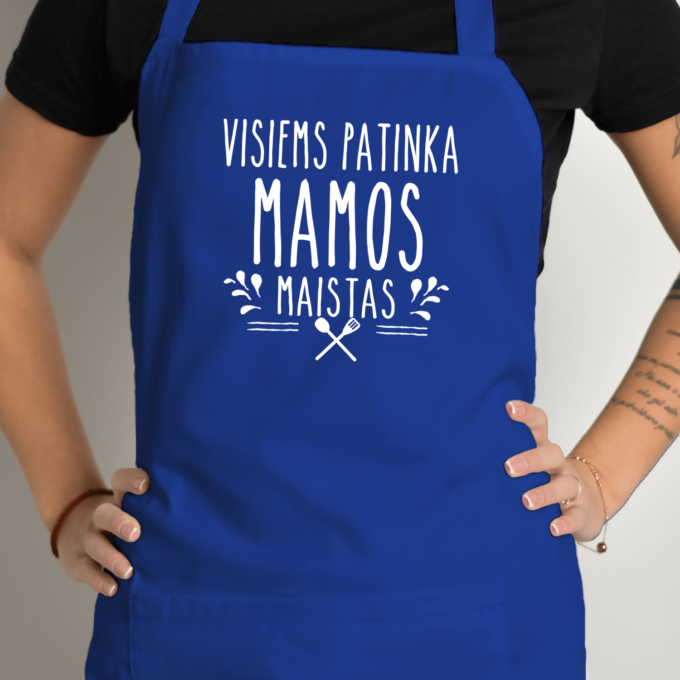 Prijuostė su spauda „Visiems patinka Mamos maistas“ - Image 5