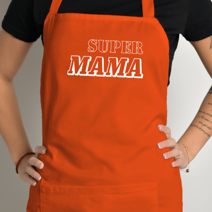 Prijuostė su spauda „Super Mama“ - Image 6
