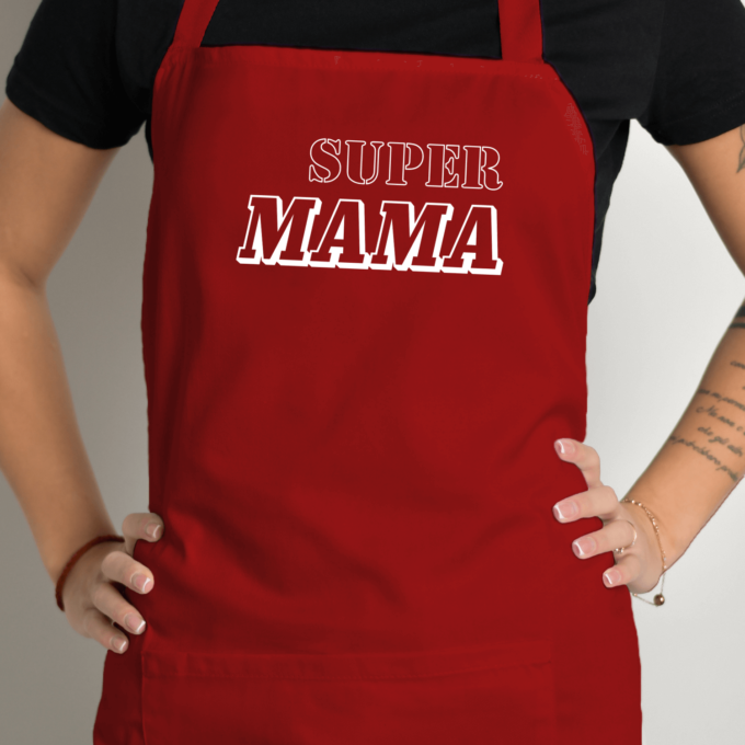 Prijuostė su spauda „Super Mama“ - Image 5