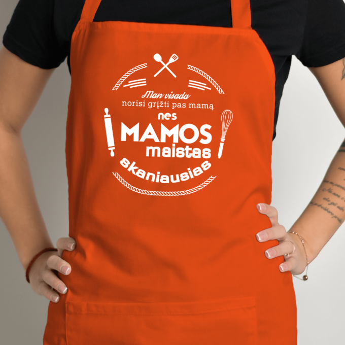 Prijuostė su spauda „Mamos maistas“ - Image 6